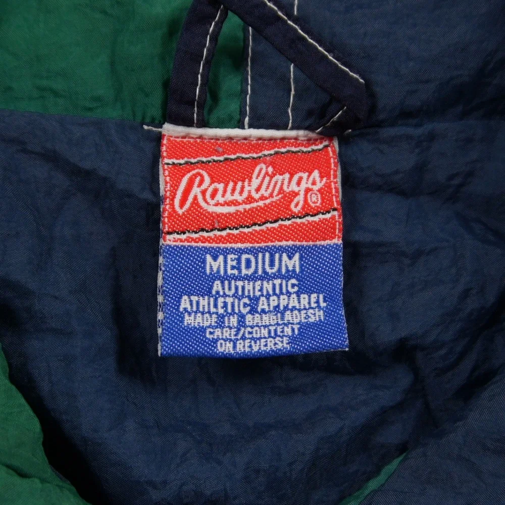 90s Rawlings Colorblock Vintage Crinkle Taffeta Men M Windbreaker Jacket Seattle